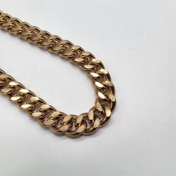 Chunky Thick Gold Tone Chain Link Necklace 14 inch - Picture 4 of 8